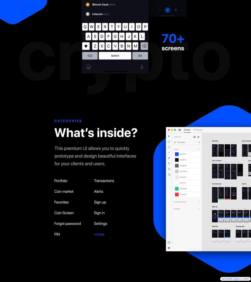 70多个完整的比特币数字货币加密投资组合ui设计素材下载（提供Adobe XD格式下载）-爱设计爱分享c