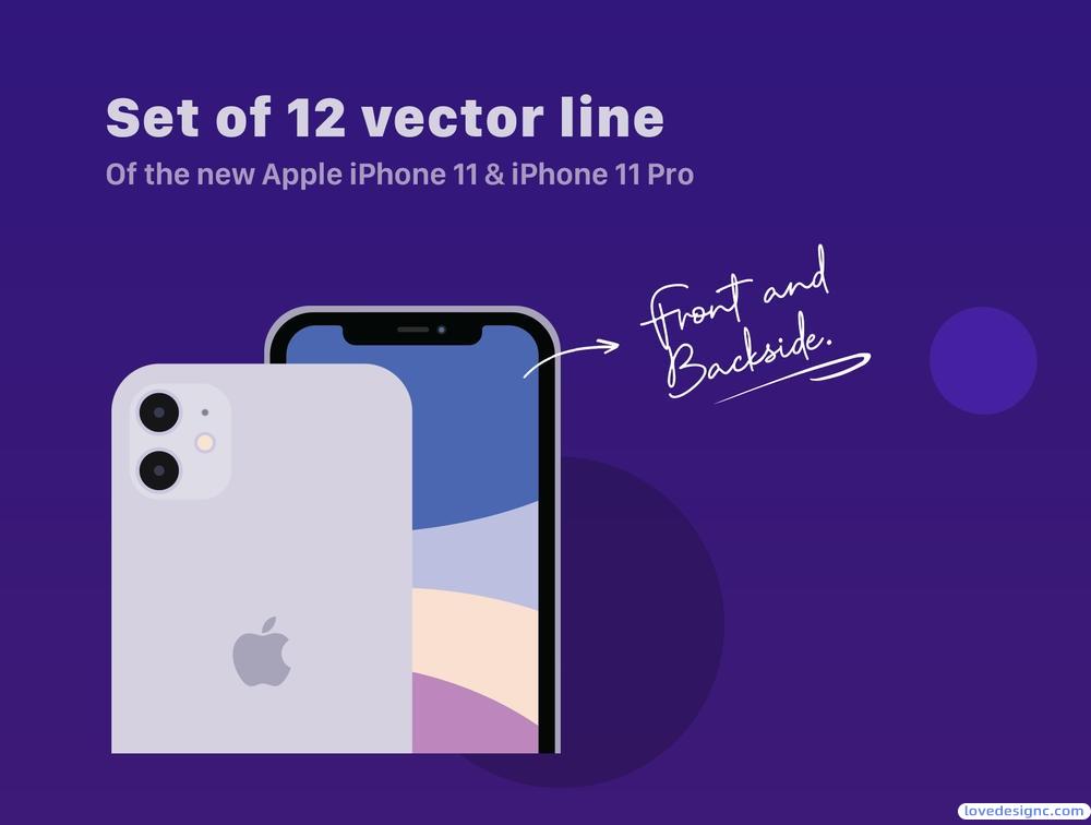 12个iPhone 11和iPhone的矢量模型插图素材下载-爱设计爱分享c