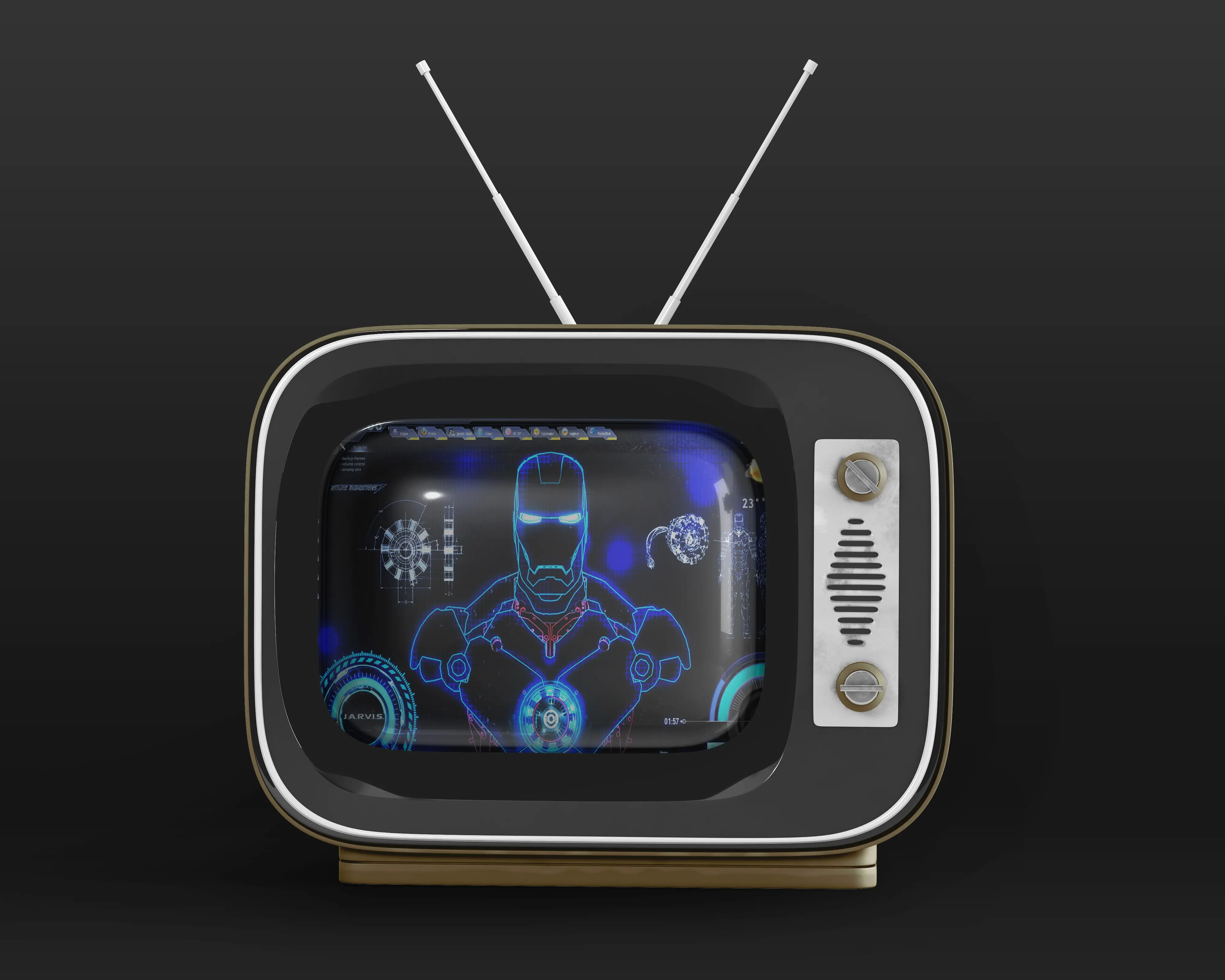 古老电视机可视化数据样机-爱设计爱分享c