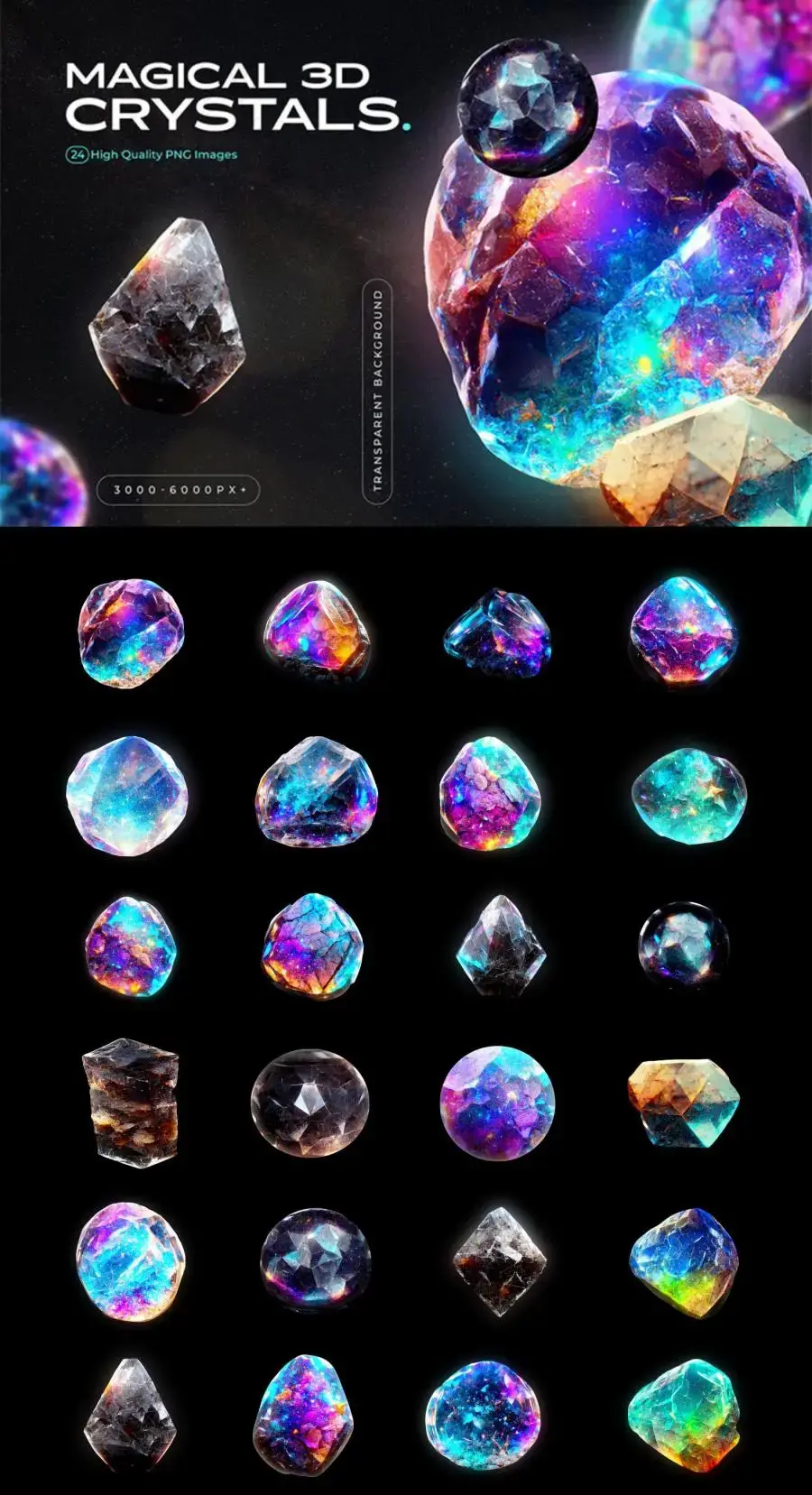 24款水晶宝石元素PNG格式-爱设计爱分享c