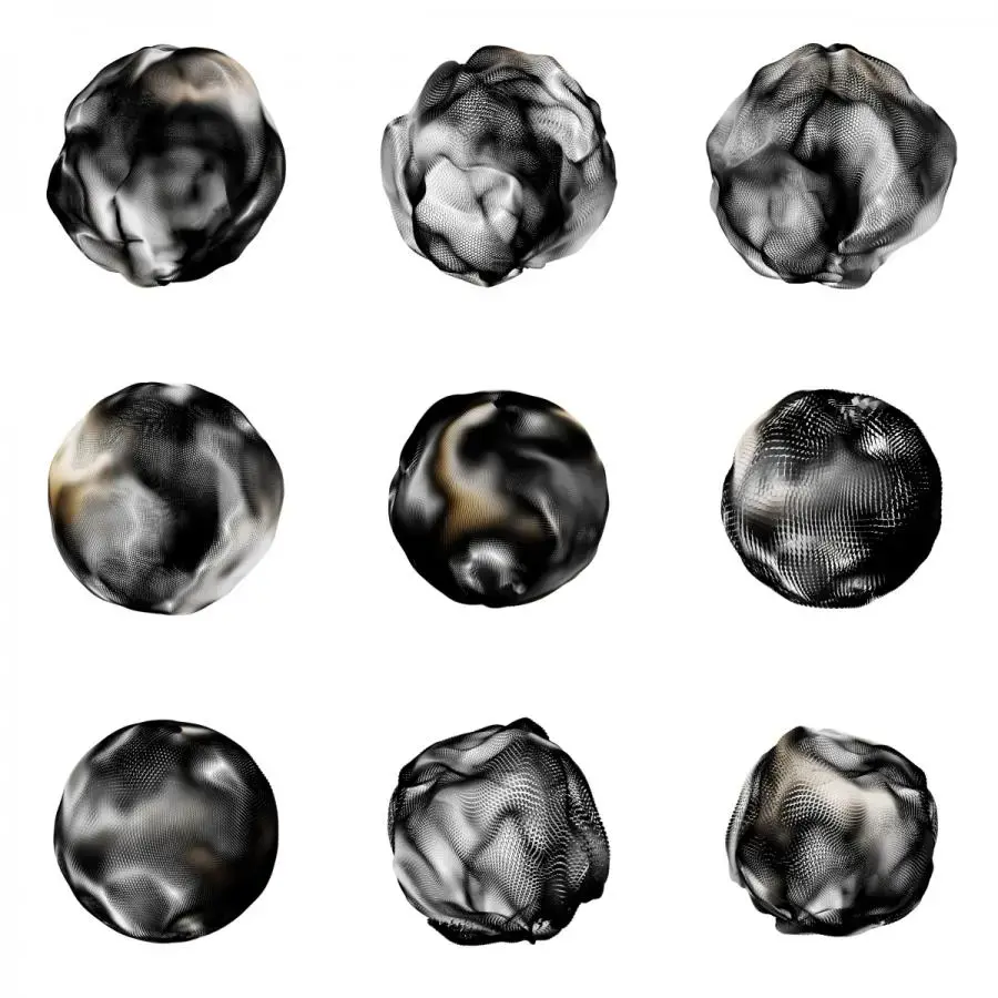 20款潮流抽象3D立体银色金属球形背景PNG免扣透明底图片设计素材-爱设计爱分享c