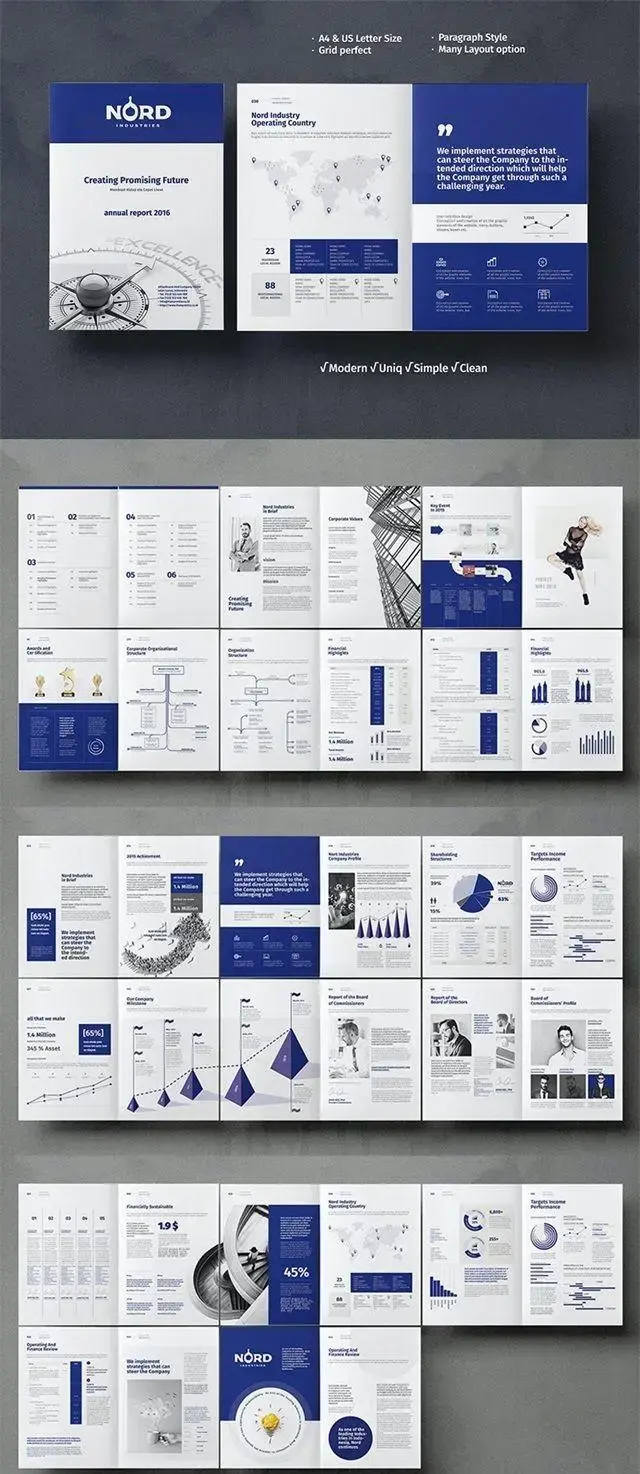 36P蓝色高端商务企业画册模板ID+PDF格式-爱设计爱分享c