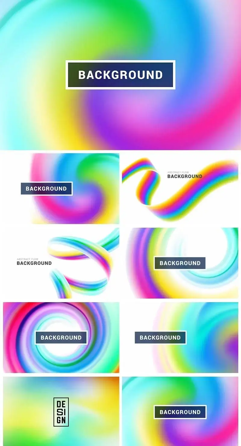 8款彩色渐变流体抽象线条主视觉KV横幅展板海报AI格式-爱设计爱分享c
