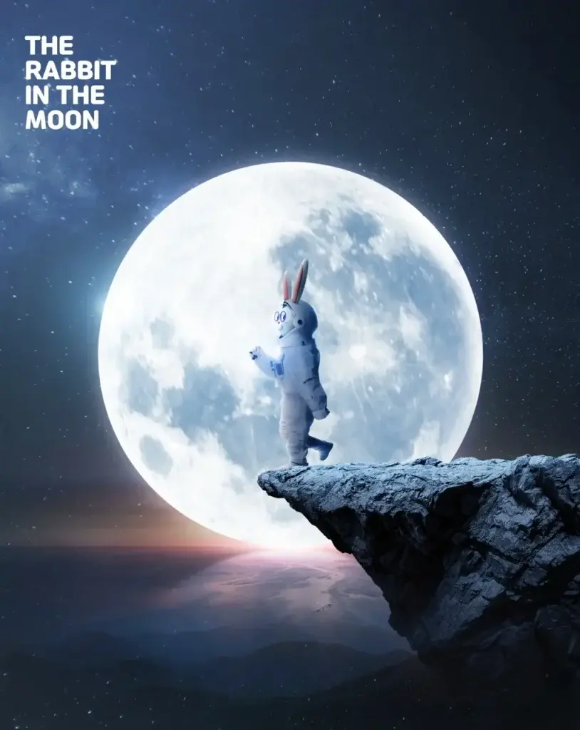 17款月亮月球兔子宇航员星空兔年PSD格式 中秋节-爱设计爱分享c