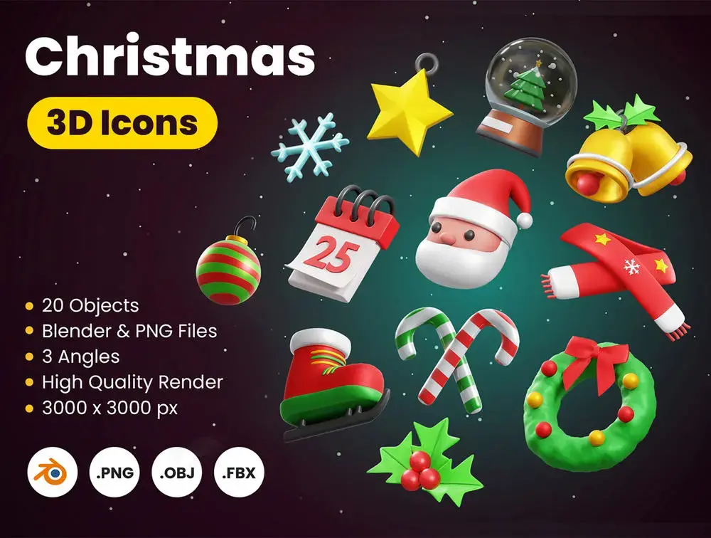 圣诞节3D图标-爱设计爱分享c