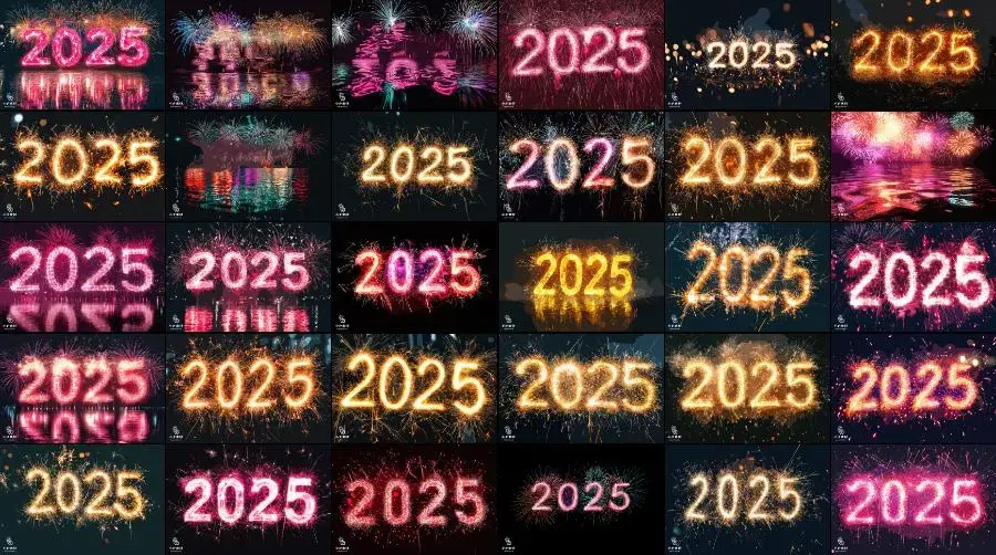 30套 2025年蛇年烟花字体logo标志AI矢量设计素材-爱设计爱分享c