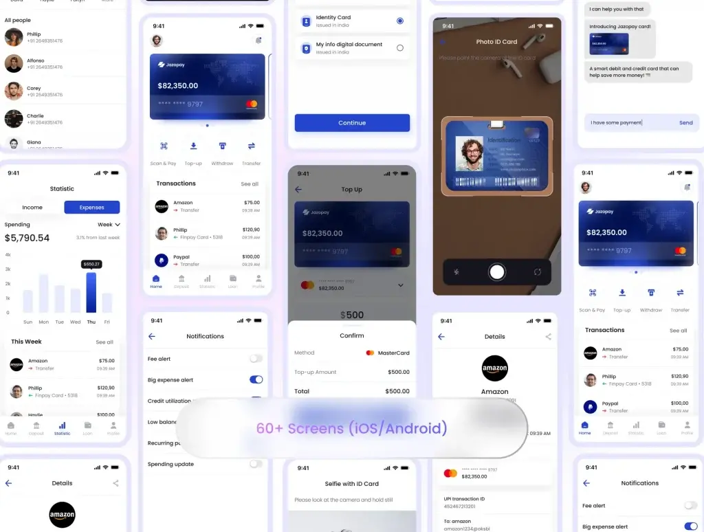 金融应用移动应用程序UI套件figma素材下载-爱设计爱分享c