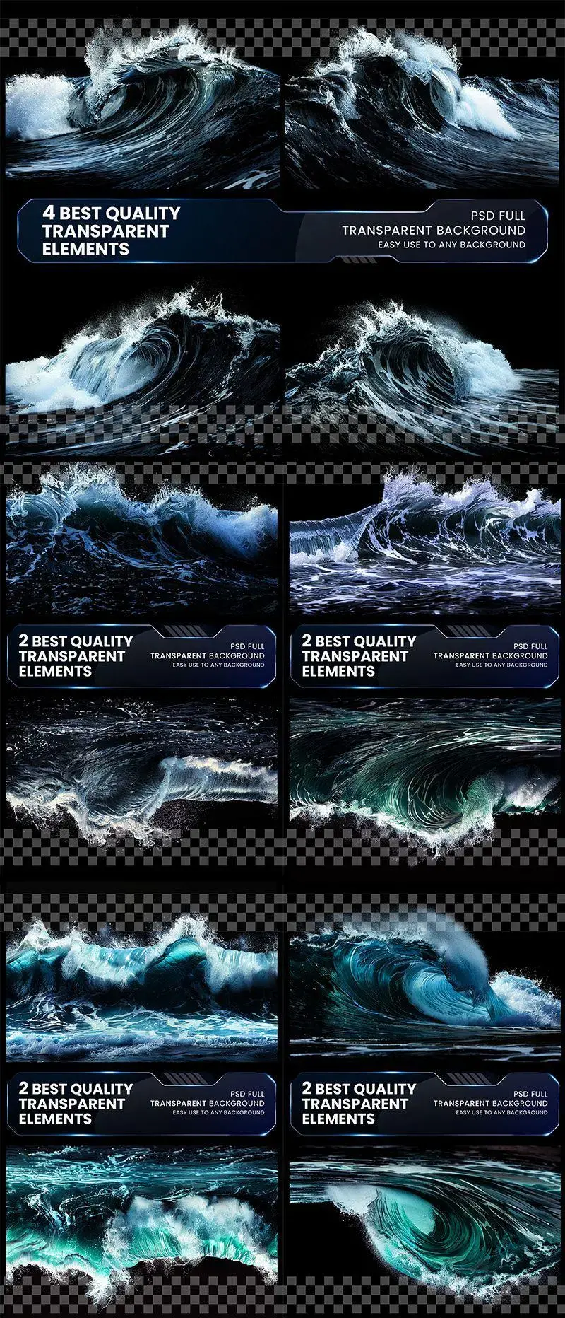 一套浪花海浪波浪PSD格式-爱设计爱分享c